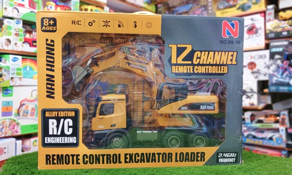 ﻿اسباب بازی بیل مکانیکی کنترلی بزرگ مقیاس 1:14 مدل EXCAVATOR LOADER NAN HONG 9916_اسباب بازی
