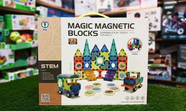 اسباب بازی ساختنی تایل مگنتی 71 قطعه مدل Magic Magna Tiles_اسباب بازی