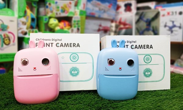دوربین عکاسی و فیلمبرداری دیجیتال کودک با چاپ فوری حرارتی طرح خرگوش آبی_اسباب بازی