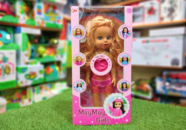 عروسک دخترانه موزیکال 36 سانتی گوشتی با موهای طلایی_اسباب بازی