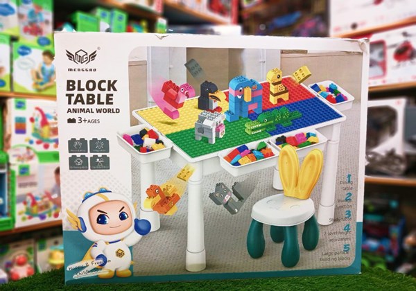 میز و صندلی لگو بازی همراه با 137 قطعه لگو ( میز چند کاره همراه با صندلی ) مدل Block Tables_اسباب بازی