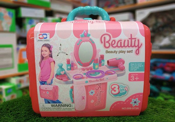 ست اسباب بازی میز آرایشی قابل حمل 3 حالته_اسباب بازی