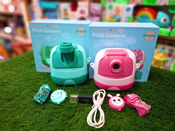 دوربین عکاسی و فیلمبرداری دیجیتال کودک با چاپ فوری حرارتی و رم 32 گیگ صورتی_اسباب بازی