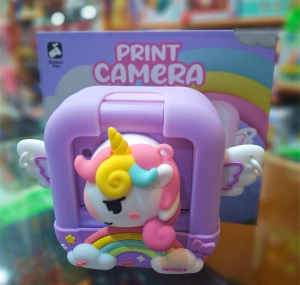 دوربین عکاسی و فیلمبرداری دیجیتال کودک با چاپ فوری حرارتی طرح یونیکورن بنفش مدل M9_اسباب بازی