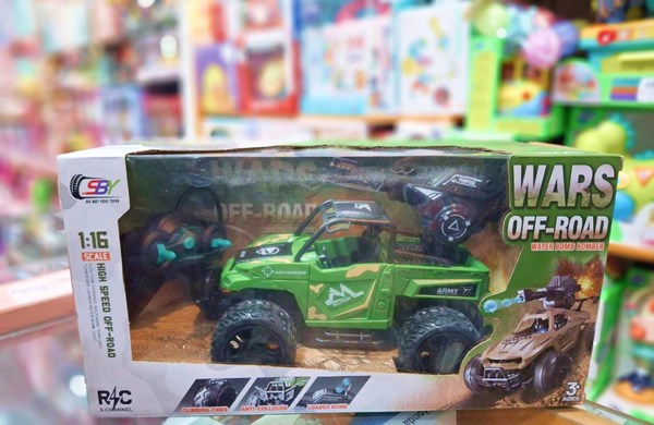 ماشین کنترلی جنگی آفرود با پرتاب تیر ژله‌ای مقیاس 1:16_اسباب بازی