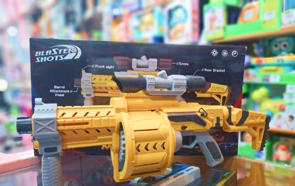 تفنگ اسباب بازی تیر اسفنجی بلستر تک تیر و رگباری مدل Gun With Soft Bullets 582_اسباب بازی