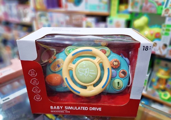 اسباب‌ بازی فرمان ماشین موزیکال رنگ آبی مدل Music Steering Wheel Toy 201_اسباب بازی