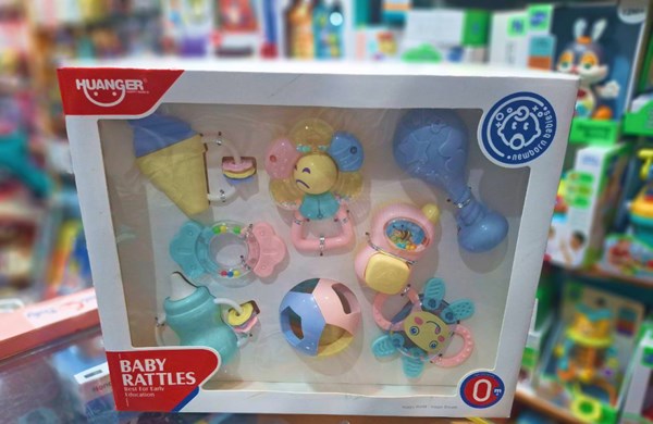 جغجغه رنگارنگ 8 عددی هانگر مدل HE0122 Huanger_اسباب بازی