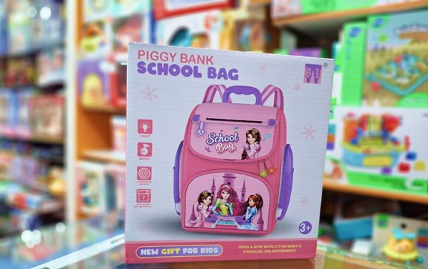 قلک مدل كوله پشتي رمزدار موزیکال طرح پرنسس School Bag Cash Box Musical_اسباب بازی