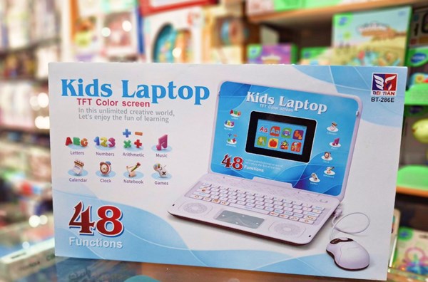 لپ تاپ آموزشی 48 کاره آبی Kids' educational laptop_اسباب بازی