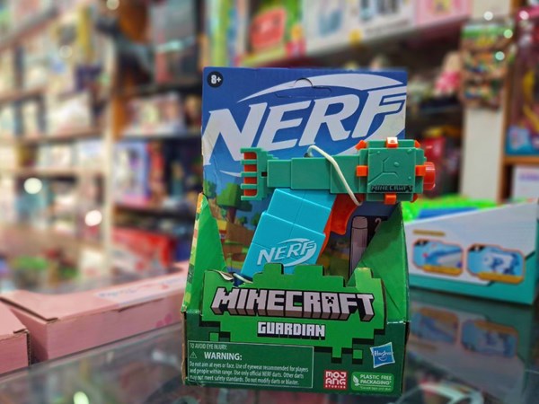 تفنگ اسباب بازی نرف Nerf با تیر اسفنجی مدل ماینکرافت Minecraft رنگ آبی_اسباب بازی