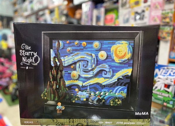 لگو قاب عکس ون گوگ شب پر ستاره (3D دیواری) 2316 قطعه مدل Vincent Van Gogh The Starry Night_Building 9907_اسباب بازی