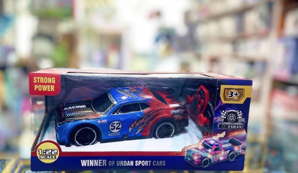 ماشین کنترلی مسابقه‌ ای دودزا مقیاس 1:22 رنگ آبی مدل Sport Cars 3714_اسباب بازی