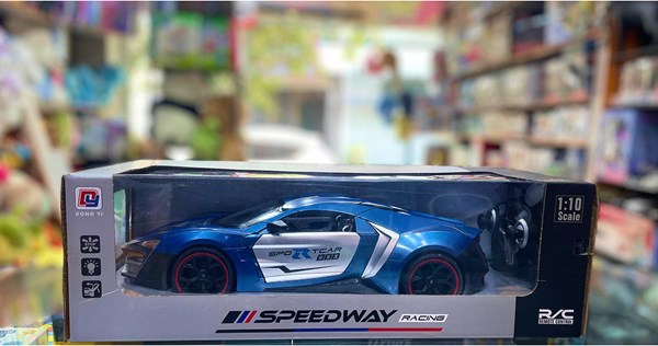 ماشین کنترلی شارژی اسپرت مقیاس 1:10 چراغدار رنگ آبی کد 0855_اسباب بازی