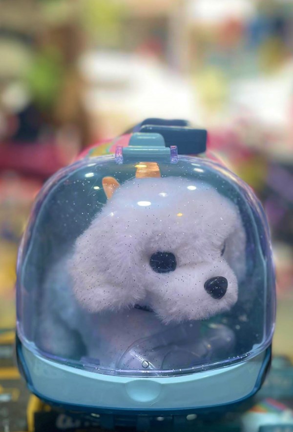 سگ خانگی به همراه قفس و وسایل آرایشی رنگ سفید کد 1059_اسباب بازی