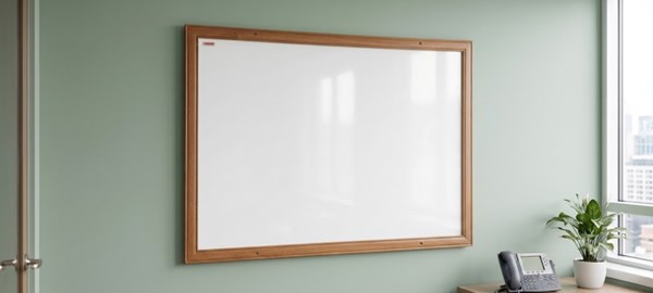 تخته وایت برد شیشه ای معمولی 100*180 سانتی با فریم MDF