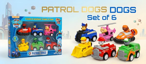 فیگور سگ های نگهبان با ماشین مدل DOGS PATROL6