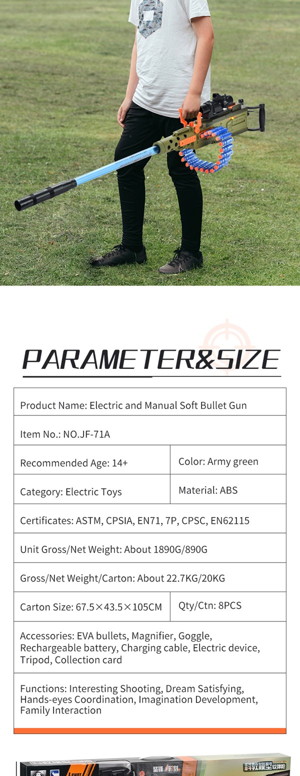 تفنگ اسباب بازی مسلسل شارژی بزرگ مدل M1921