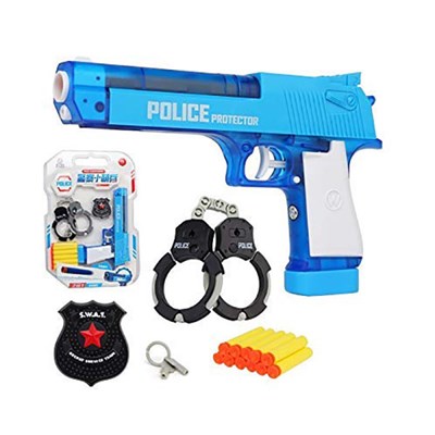 تفنگ اسباب بازی دو کاره تیرانداز و آب پاش همراه با وسایل مدل TOY POLICE DRAMA PLAY SET WITH SOFT BULLET GUN BLAST WATAR 2 IN 1 GUN GREAT GIFT_اسباب بازی