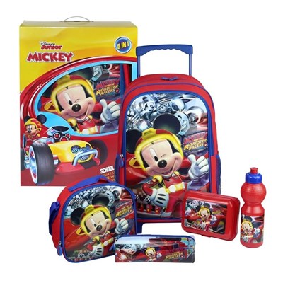 ست 5 در 1 کوله پشتی چرخدار 46 سانتی میکی موس مدل Simba - Backpack - Disney Mickey General Mobilization Trolley School Set 5 in 1_کیف مدرسه