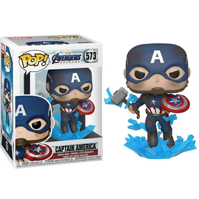 اکشن فیگور 9 سانتی فانکو پاپ کاپیتان آمریکا با سپر و چکش مدلFunko POP - Marvel - Avengers End Game - Captain America - Bobble Head _اسباب بازی
