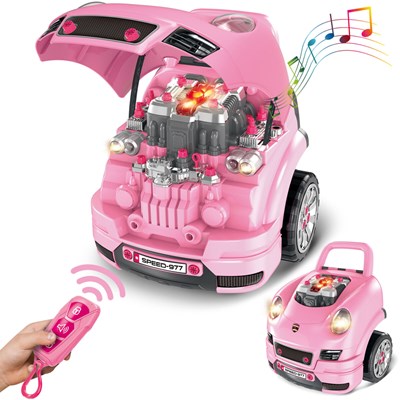ماشین اسباب بازی ریموت دار موتور مستر Motor Master مدل کاپوت پورشه صورتی Kids Engine Toy_اسباب بازی