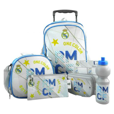 ست 6 در 1 کوله پشتی چرخدار 40 سانتی Real Madrid مدل Rainbow Max - Backpack - Promotion Items 6 in 1 - Real Madrid _کیف مدرسه
