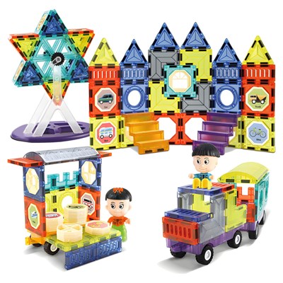 اسباب بازی ساختنی تایل مگنتی 100 قطعه مدل Magic Magna Tiles_اسباب بازی