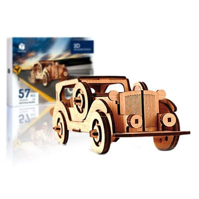  پازل سه بعدی چوبی 57 تکه مدل ماشین فورد پرشنگ Pershang Wooden Ford 3D Puzzle_ اسباب بازی