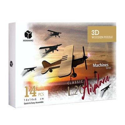 پازل سه بعدی چوبی 14 تکه Pershang Wooden L20 Airplane 3D Puzzle_اسباب بازی 