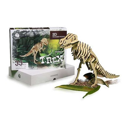 پازل سه بعدی چوبی 33 تکه Pershang Wooden T.Rex 3D Puzzle_اسباب بازی 