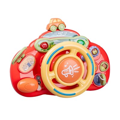 اسباب‌ بازی فرمان ماشین موزیکال رنگ قرمز مدل Music Steering Wheel Toy 201_اسباب بازی