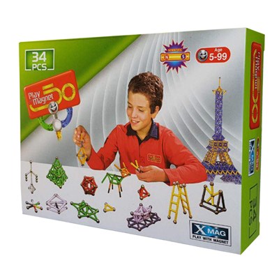 اسباب بازی مگنت مغناطیسی مدل 34 تکه PLAY MAGNET_اسباب بازی