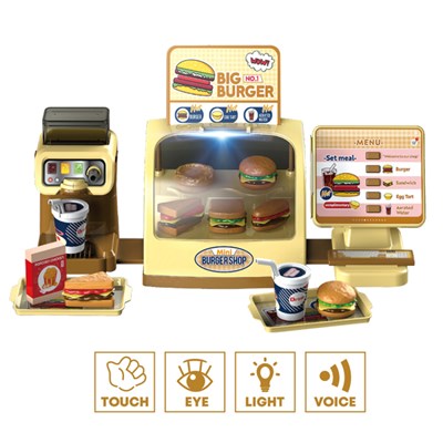 ست اسباب بازی موزیکال فروشگاه همبرگر همراه با دستگاه آبمیوه گیری 25 تکه مدل Mini Burger Shop Toys A1463680Q-U_ اسباب بازی