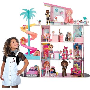 خانه 360 درجه چوبی عروسک های LOL OMG با 85 سوپرایز-اسباب بازی