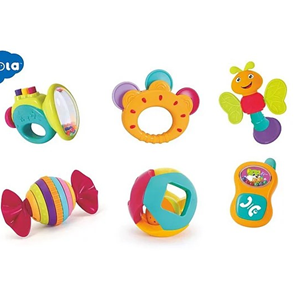 جغجغه دندانگیر رنگارنگ 6 عددی هولی تویز Hola Toys مدل 939A-اسباب بازی