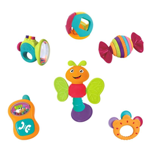 جغجغه دندانگیر رنگارنگ 6 عددی هولی تویز Hola Toys مدل 939A-اسباب بازی