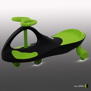 سه چرخه لوپ کار چرخ ژله ای چراغدار مشکی سبز LOOPCAR-اسباب بازی