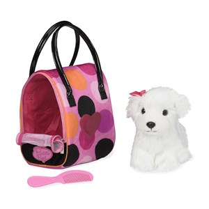 کیف دستی پوچی پاپز Pucci Pups به همراه هاپو پولیشی مدل Pucci Pups Colorful Polka Dot with Bichon Frise_اسباب بازی