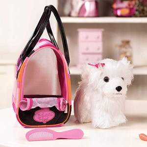کیف دستی پوچی پاپز Pucci Pups به همراه هاپو پولیشی مدل Pucci Pups Colorful Polka Dot with Bichon Frise_اسباب بازی