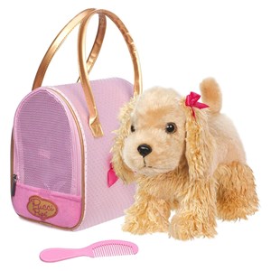 کیف دستی پوچی پاپز Pucci Pups به همراه هاپو پولیشی مدل Pucci Pups Pink and Gold Dotted Bag with Cocker Spaniel_اسباب بازی
