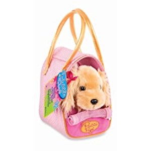 کیف دستی پوچی پاپز Pucci Pups به همراه هاپو پولیشی مدل Pucci Pups Pink and Gold Dotted Bag with Cocker Spaniel_اسباب بازی