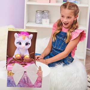 عروسک یونیکورن سورپرایزی رباتیک Present Pets مدل Present Pets - Unicorn Moonbeam or Twinkle Interactive Plush Pet with Bonus Comb, Light-up Horn and Over 100 Sounds and Actions_اسباب بازی