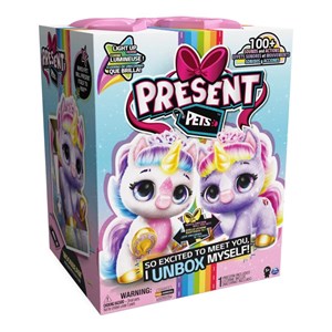 عروسک یونیکورن سورپرایزی رباتیک Present Pets مدل Present Pets - Unicorn Moonbeam or Twinkle Interactive Plush Pet with Bonus Comb, Light-up Horn and Over 100 Sounds and Actions_اسباب بازی