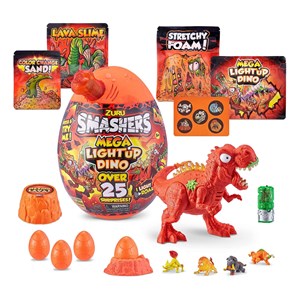 تخم داینو اسمشرز Smashers سری مگا لایت آپ Mega Lightup چراغدار با استخوان قرمز مدل Smashers - Mega Lightup Dino with Over 25 Surprises - Red Bone_اسباب بازی