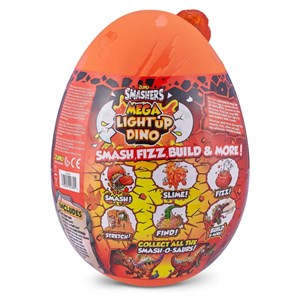 تخم داینو اسمشرز Smashers سری مگا لایت آپ Mega Lightup چراغدار با استخوان قرمز مدل Smashers - Mega Lightup Dino with Over 25 Surprises - Red Bone_اسباب بازی