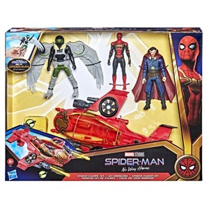 ست 3 تایی فیگورهای اسپایدرمن و جت مرد عنکبوتی مدل Spider-Man Spider Escape Jet, 6-Inch Scale Spider-Man, Doctor Strange, and Marvel's Vulture, 4 Projectiles_اسباب بازی
