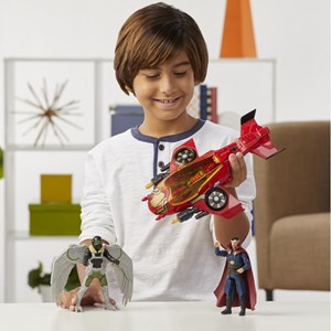 ست 3 تایی فیگورهای اسپایدرمن و جت مرد عنکبوتی مدل Spider-Man Spider Escape Jet, 6-Inch Scale Spider-Man, Doctor Strange, and Marvel's Vulture, 4 Projectiles_اسباب بازی