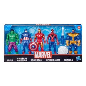 پک 5 تایی فیگورهای 15 سانتی قهرمانان مارول مدل Action Figure 5-Pack - 6-Inch Figures - Iron Man, Spider-Man, Captain America, Hulk, Thanos_اسباب بازی