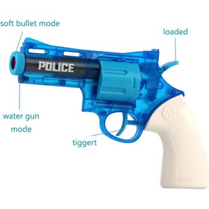 تفنگ اسباب بازی دو کاره تیرانداز و آب پاش مدل Multi-Purpose Toy Swivel Guns, Kids Soft Bullet Toy Swivel Guns, Kids Water Guns, with 10 Soft Foam Darts for Kids Teens Adults_اسباب بازی